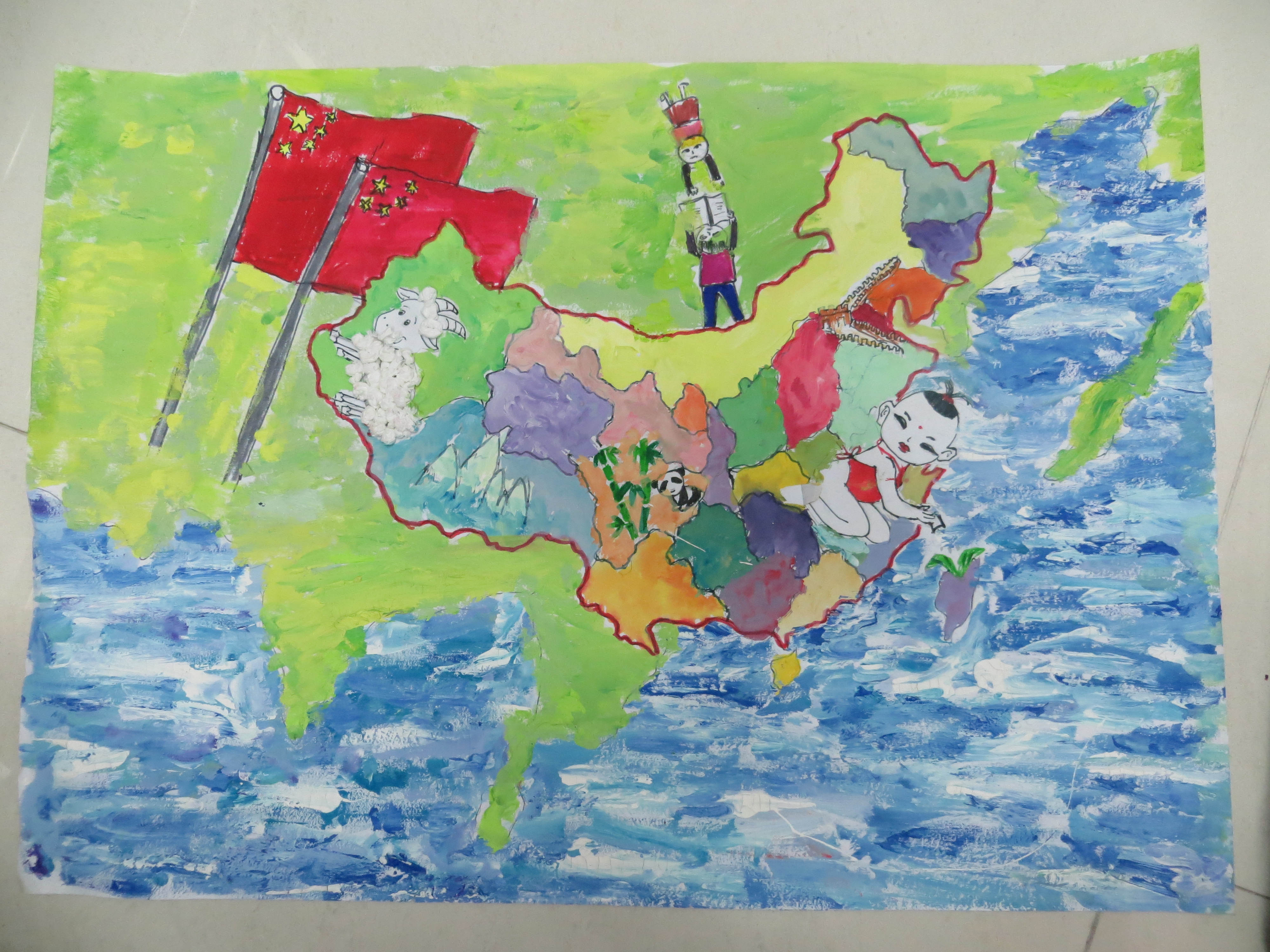 泉州师院附小"美丽中国"国家版图少儿手绘地图比赛优秀作品图片